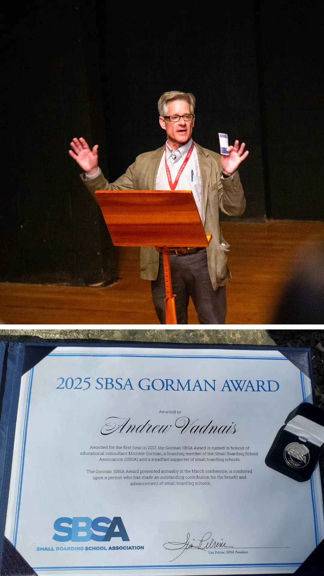 SBSA honors Andy Vadnais!